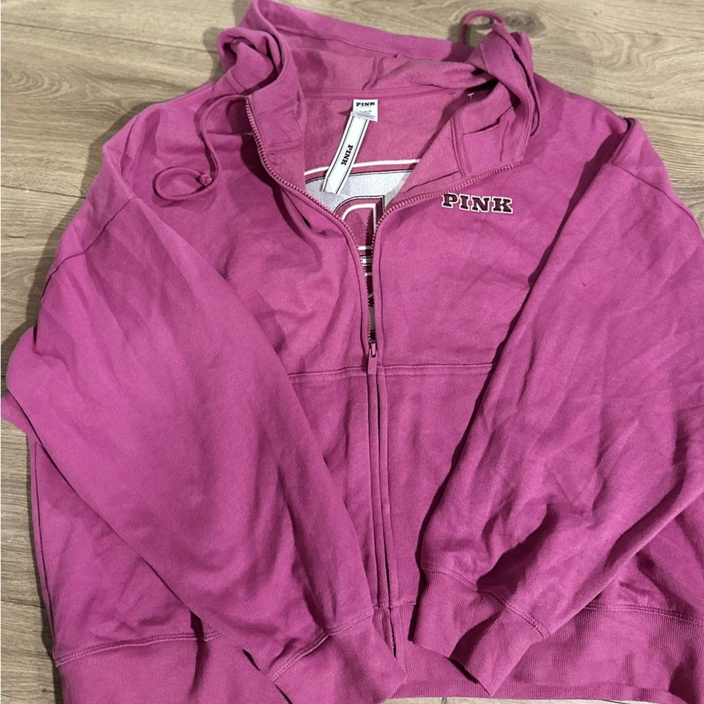 PINK Victoria's Secret Zip-Up Hoodie - Bold Pink